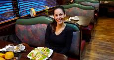 Customer enjoying dinner at Rose Garden Cafe in Elk Grove Village