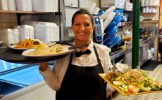 Friendly server at Rose Garden Cafe in Elk Grove Village