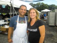 Friendly volunteers at the Palos Hills Greek Fest at St. Constantine & Helen