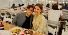 Couple enjoying the St. Demetrios Greek Fest in Elmhurst