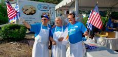 Patriotic volunteers at St. Nectarios Greek Fest in Palatine