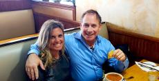 Couple enjoying lunch at Tasty Waffle Restaurant in Romeoville