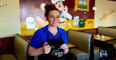 Friendly server at Tasty Waffle Restaurant in Romeoville