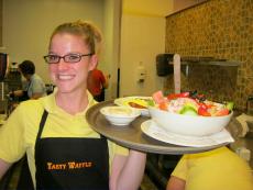 Friendly server at Tasty Waffle Pancake House in Romeoville