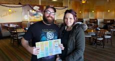 Couple enjoying lunch at Tasty Waffle Restaurant in Romeoville