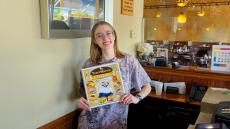 Friendly hostess at Tasty Waffle Restaurant in Romeoville