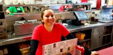 Friendly server at Teddy's Diner in Elk Grove Village