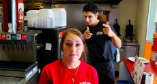 Friendly staff enjoying a moment at Teddy's Diner in Elk Grove Village