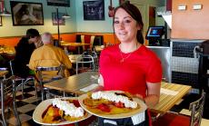 Friendly server at Teddy's Diner in Elk Grove Village