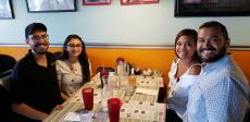 Friends enjoying lunch at Teddy's Diner in Elk Grove Village