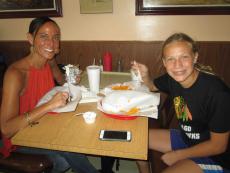 Happy customers enjoying lunch at The Works Gyros in Glenview