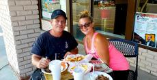 Couple enjoying lunch at The Works Gyros in Glenview