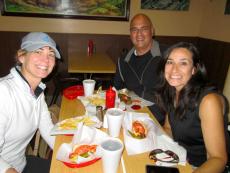 Friends enjoying lunch at The Works Gyros in Glenview