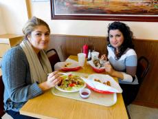 Friends enjoying lunch at The Works Gyros in Glenview