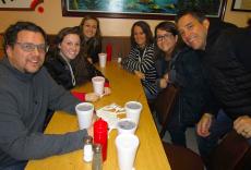 Friends enjoying lunch at The Works Gyros in Glenview