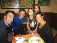 Family enjoying a summer lunch at The Works in Glenview