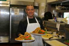 Executive chef Luis with delicious creations at Union Ale House in Prospect Heights