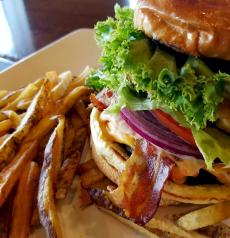 The famous Dagwood Burger at Xando Cafe in Hickory Hills