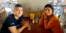 Couple enjoying lunch at Xando Cafe in Hickory Hills