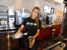 Friendly server at Xando Cafe in Hickory Hills